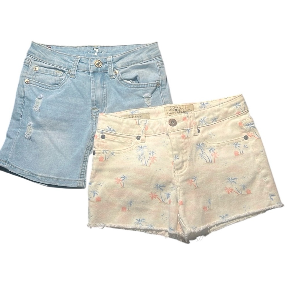 2 girls jean shorts (Lucky Brand & 7 for all mankind)